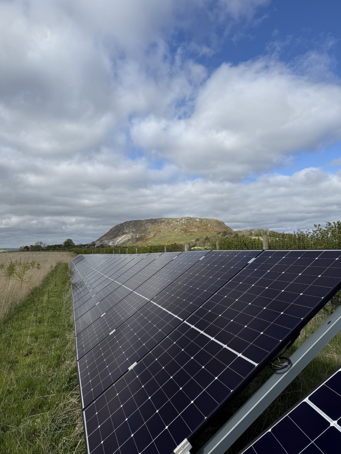 Ground-mount commercial solar array installed by Eastern Electric