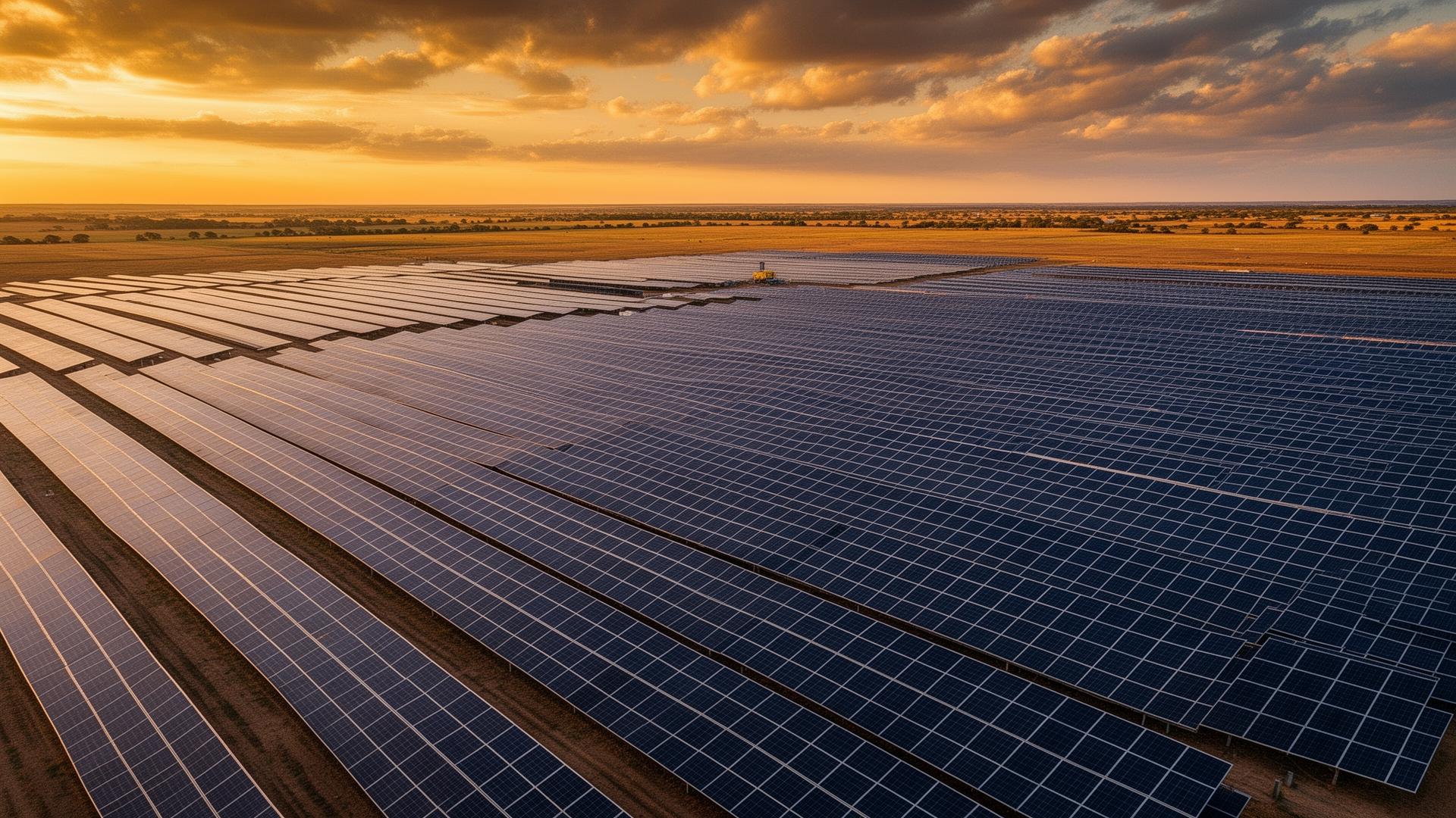 Large-scale solar PV array producing clean energy